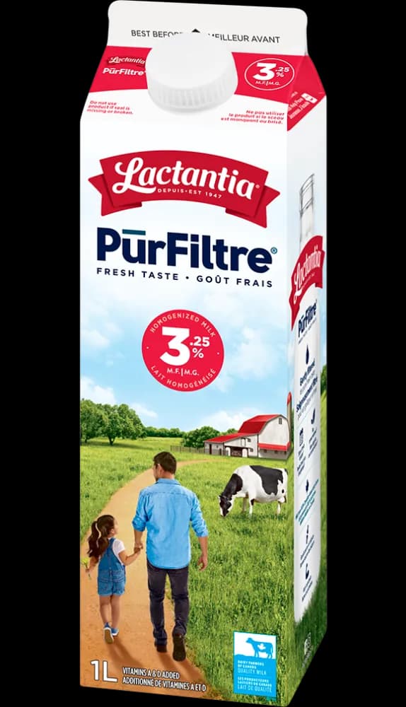 Lactantia Pure Filter 3.25% Milk Box 1ltr 1001
